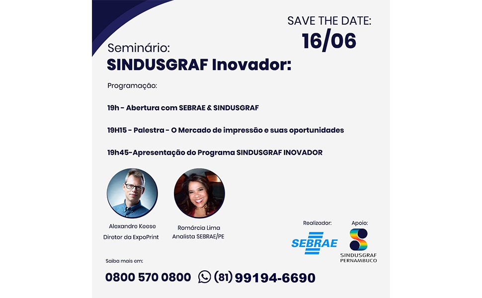 Projeto Sindusgraf Inovador é anunciado