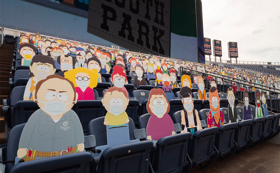 Time de futebol americano imprime personagens de desenho como torcida